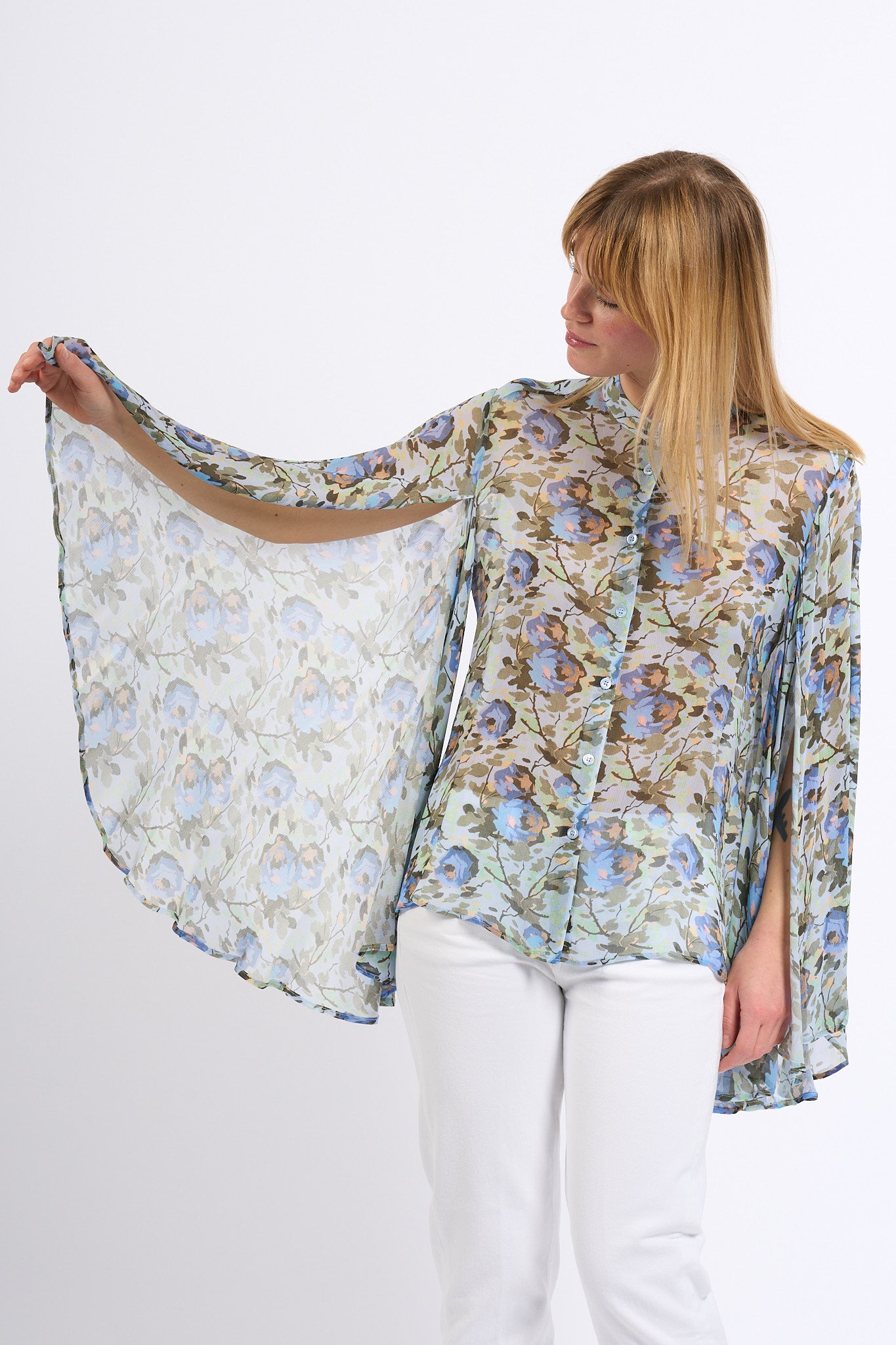 Semicouture Camicia TAHILA Stampa Azzurro Donna-8