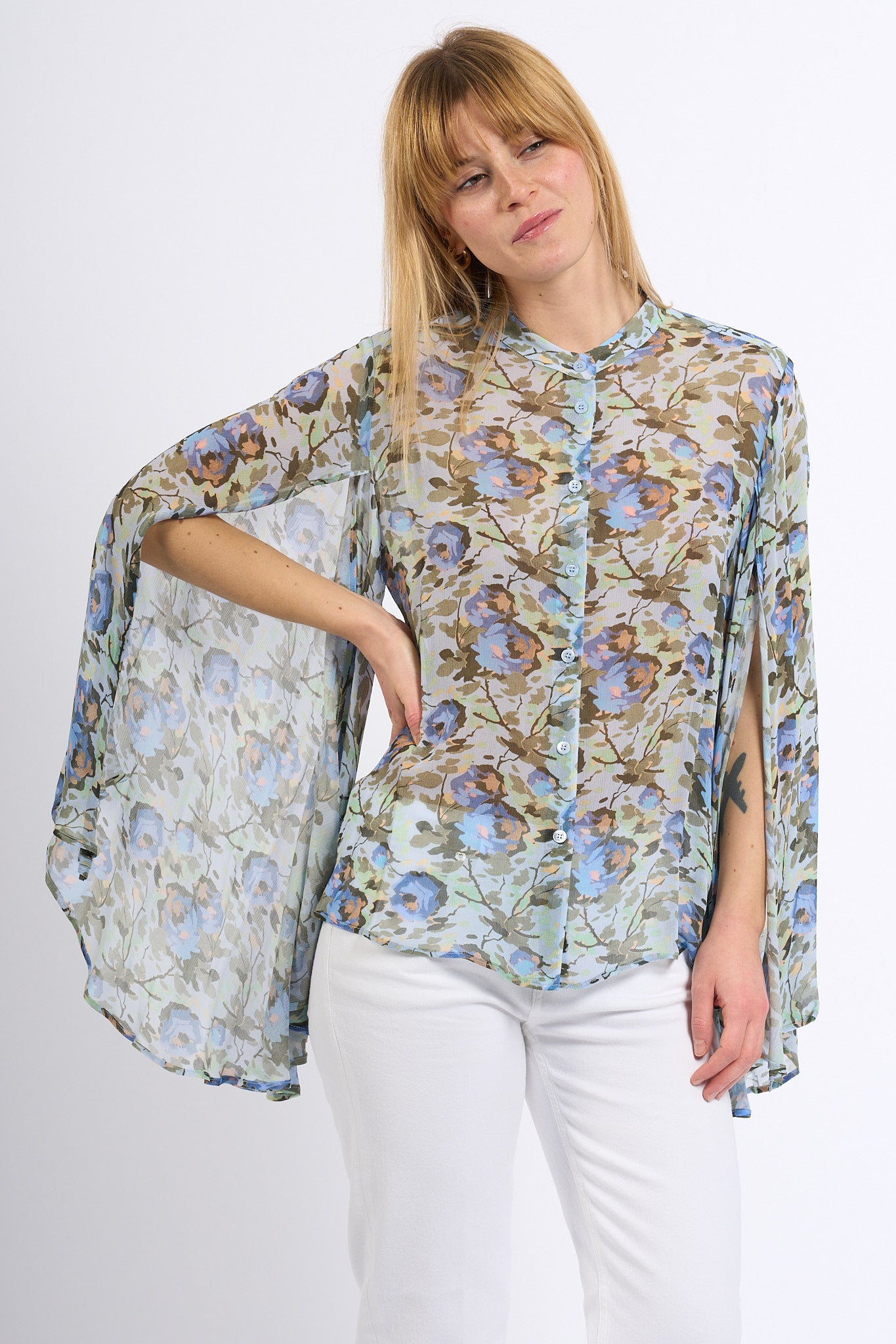 Semicouture Camicia TAHILA Stampa Azzurro Donna-1