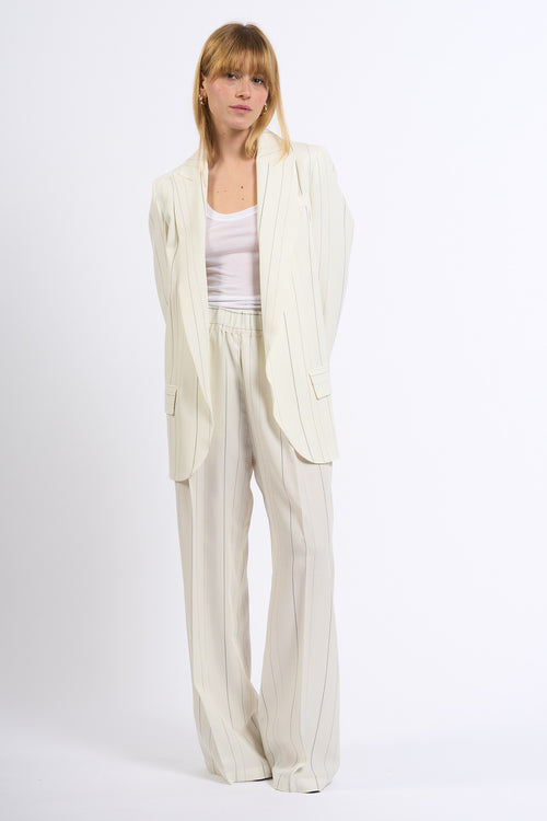 Semicouture Pantalone JHONNY Viscosa Bianco/Nero Donna