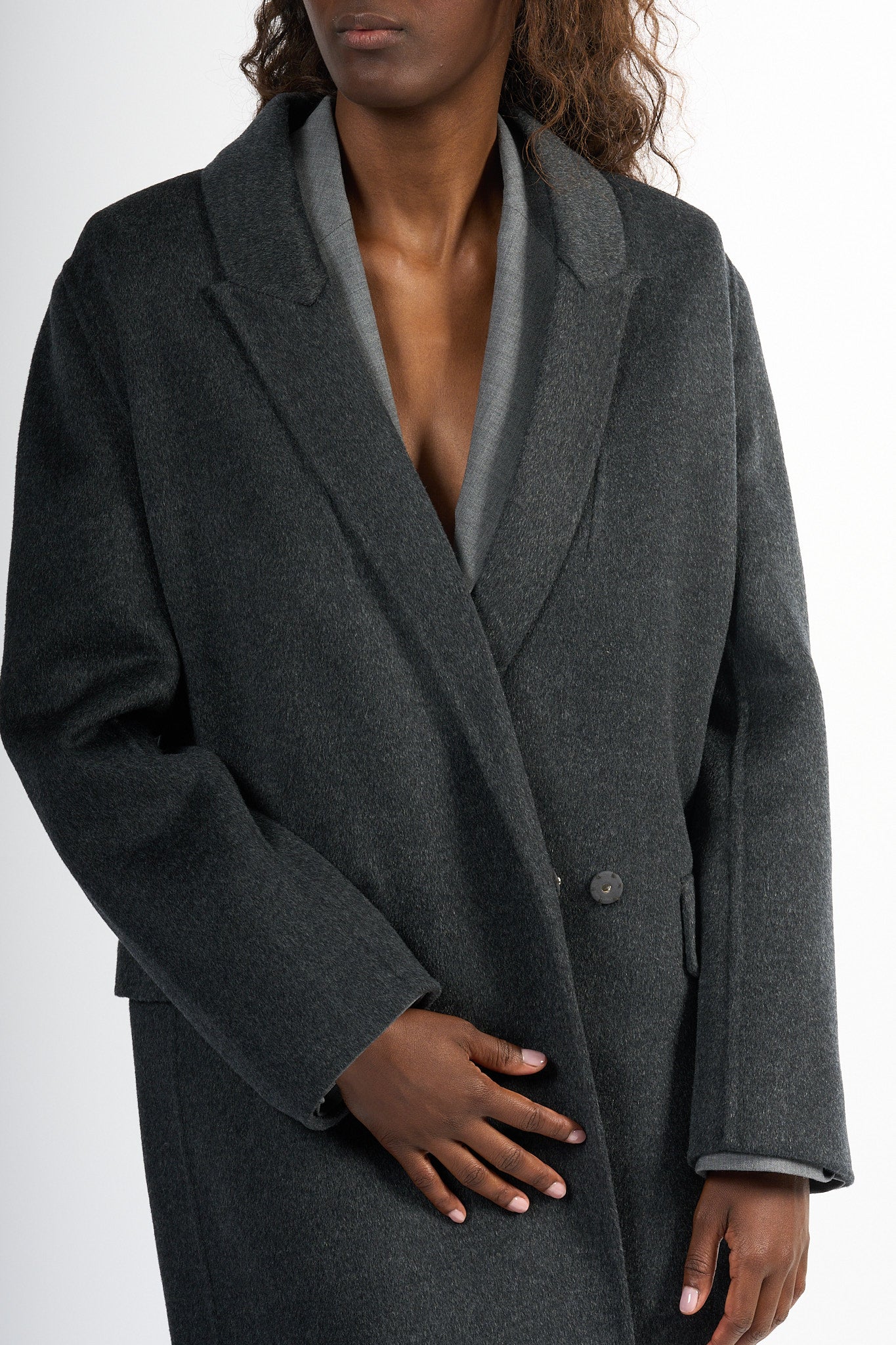 Semicouture Cappotto Consuelo Lungo Antracite Donna-4