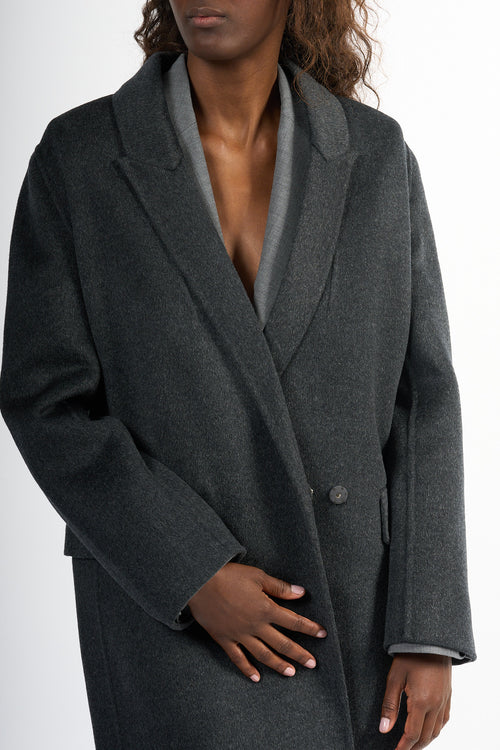 Semicouture Cappotto Consuelo Lungo Antracite Donna-2