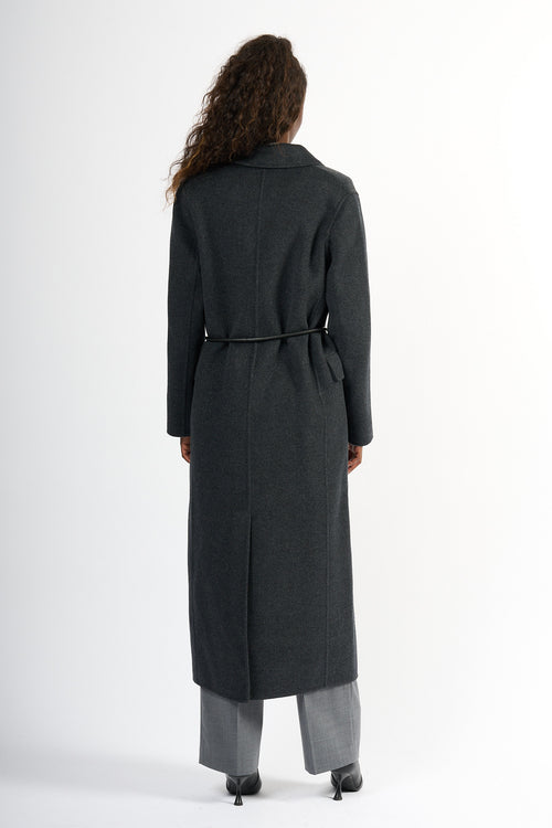 Semicouture Cappotto Consuelo Lungo Antracite Donna-2