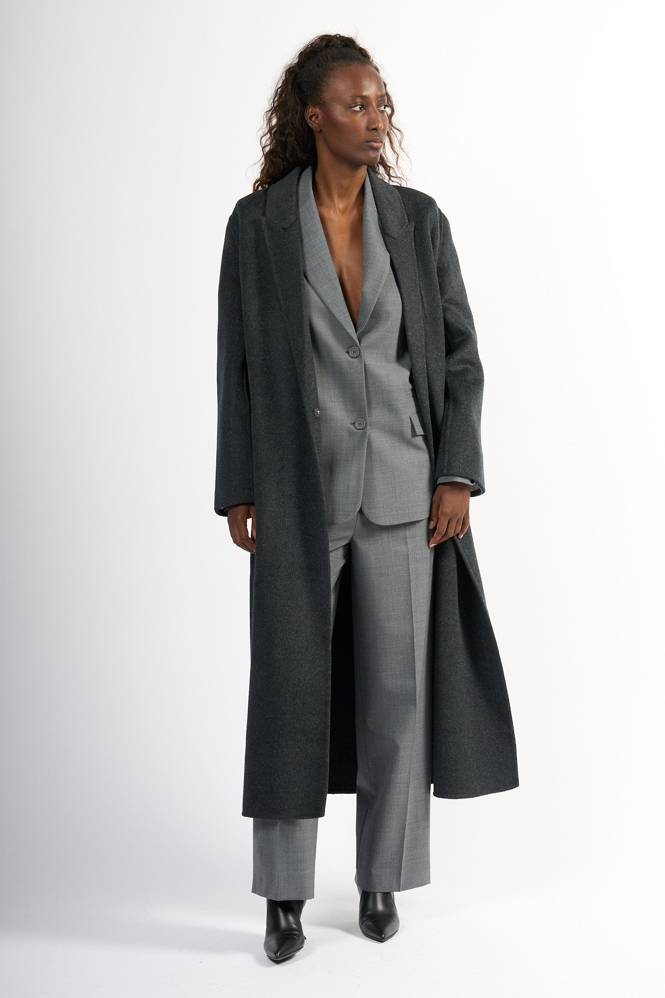 Semicouture Cappotto Consuelo Lungo Antracite Donna-1