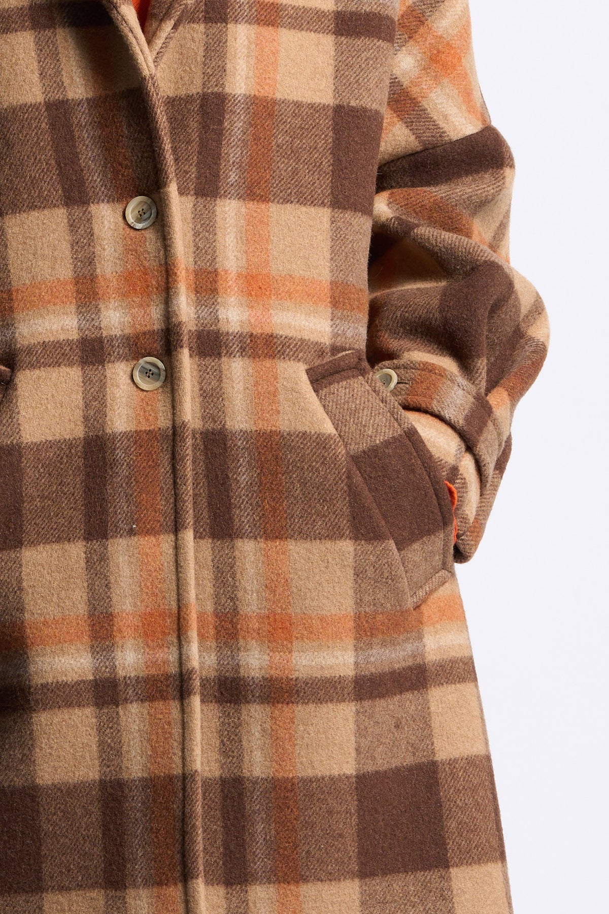 Semicouture Cappotto Naomi Check Marrone Donna-12