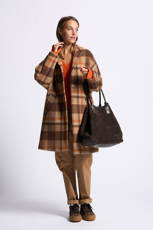 Semicouture Cappotto Naomi Check Marrone Donna