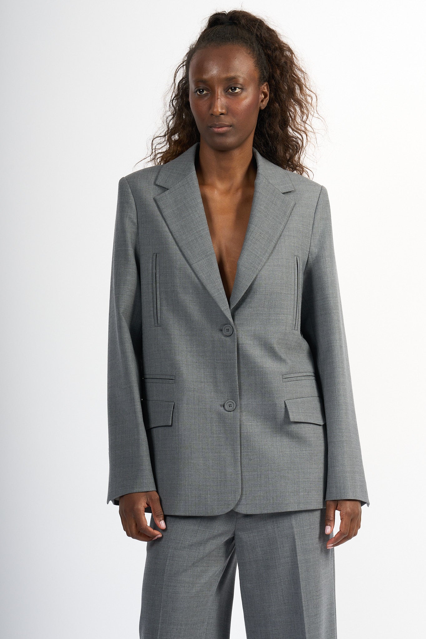 Semicouture Giacca Isabella Over Grigio Donna-3