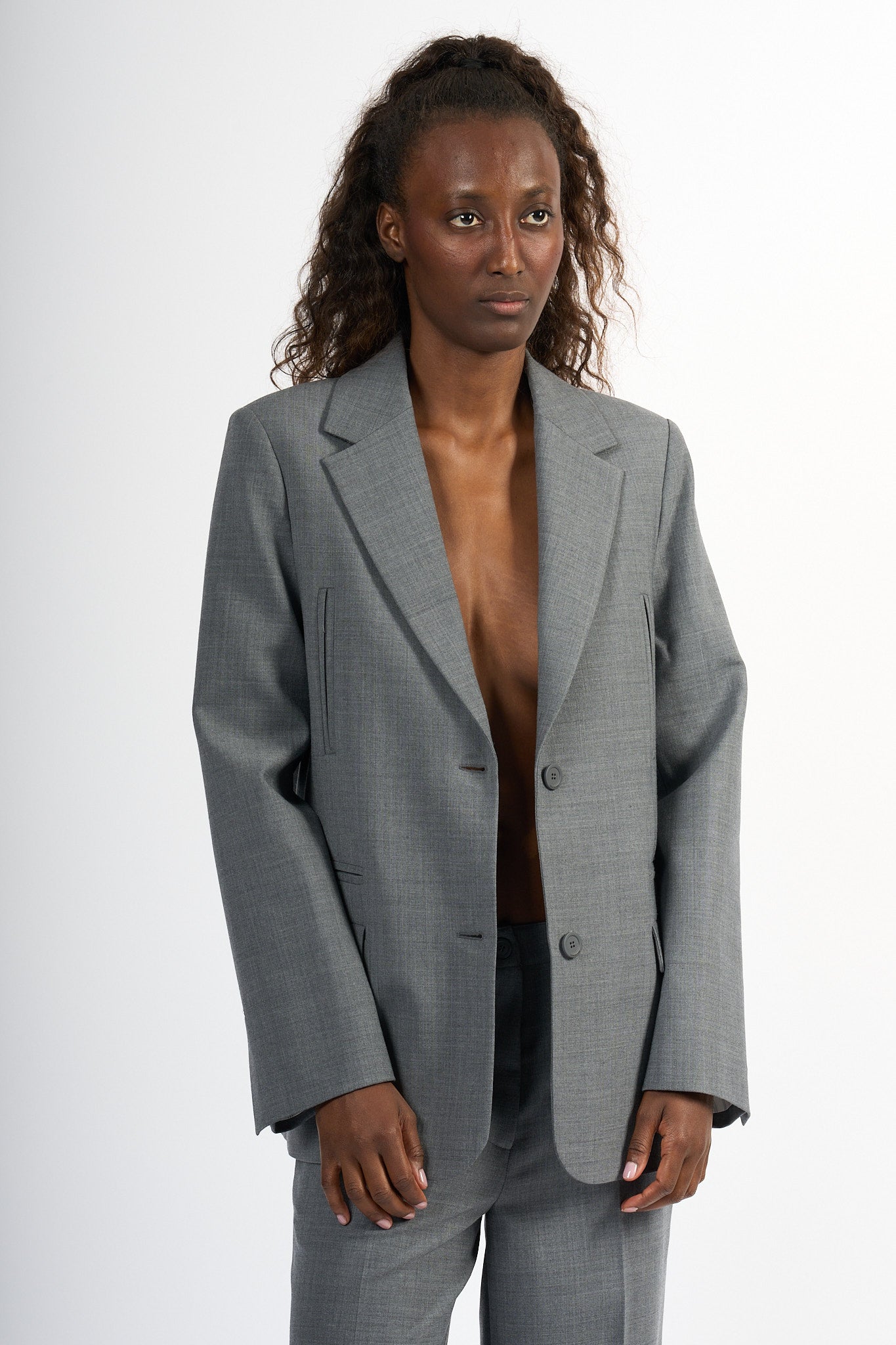 Semicouture Giacca Isabella Over Grigio Donna-6