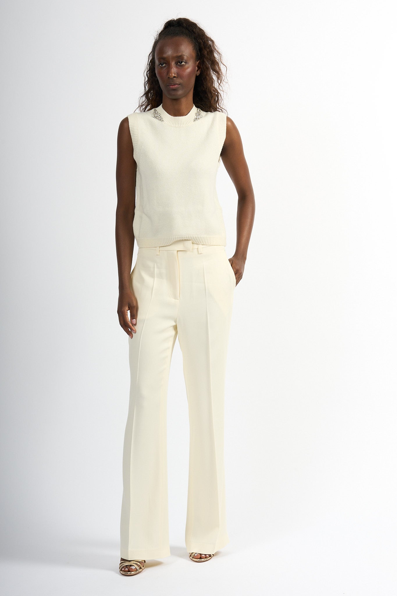 Semicouture Gilet Alienor Bianco Donna-1