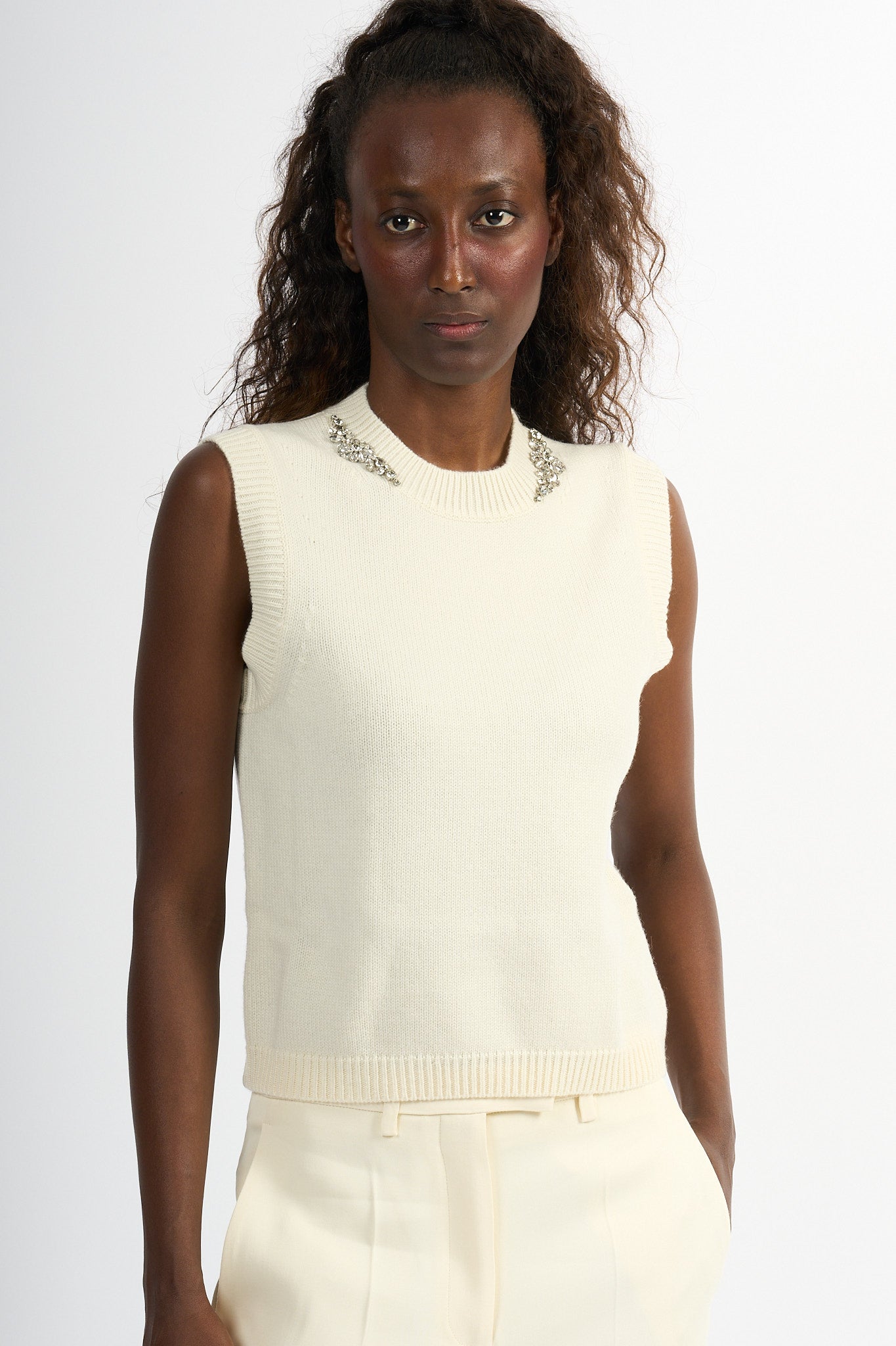 Semicouture Gilet Alienor Bianco Donna-4