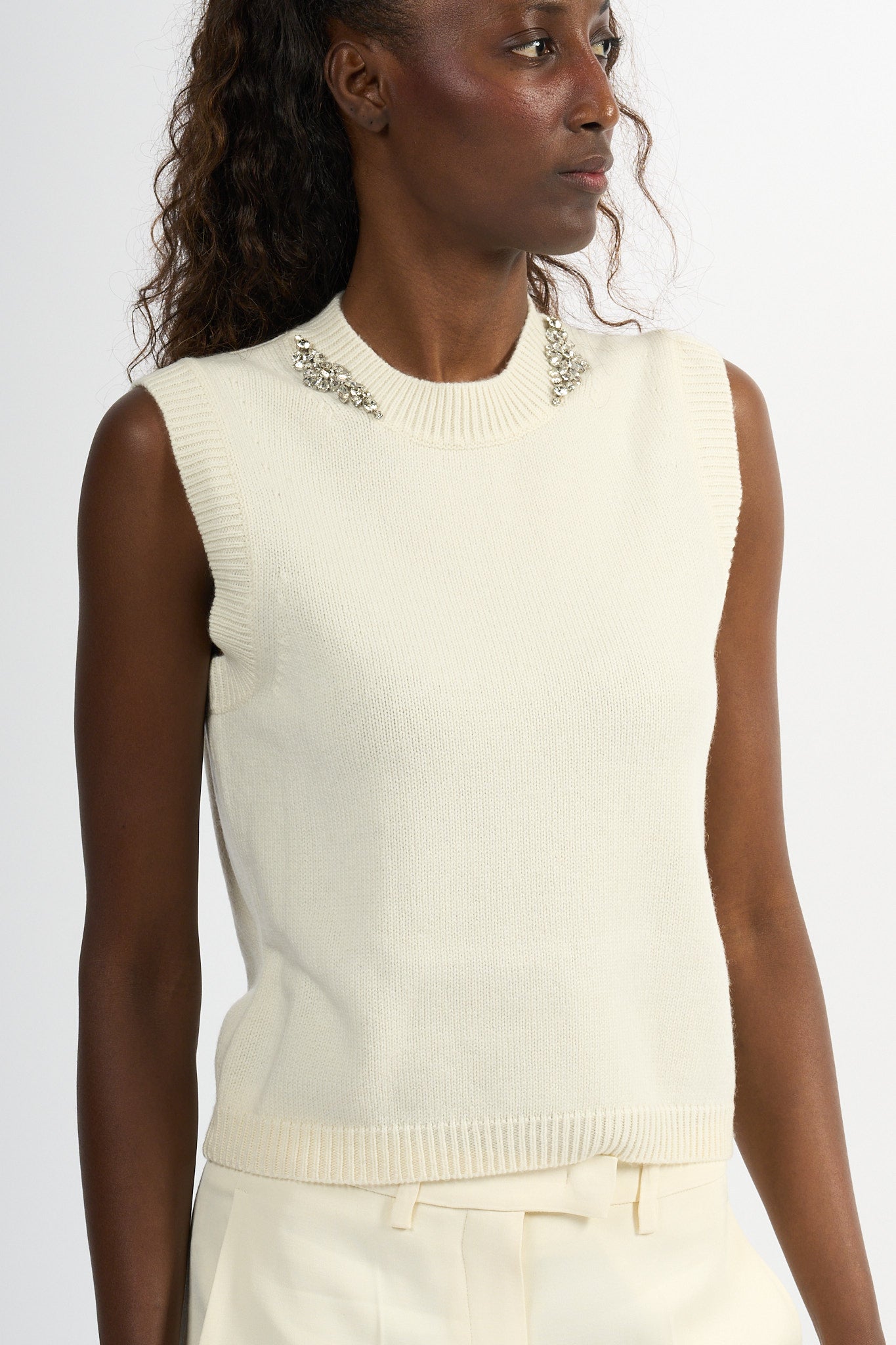 Semicouture Gilet Alienor Bianco Donna-5