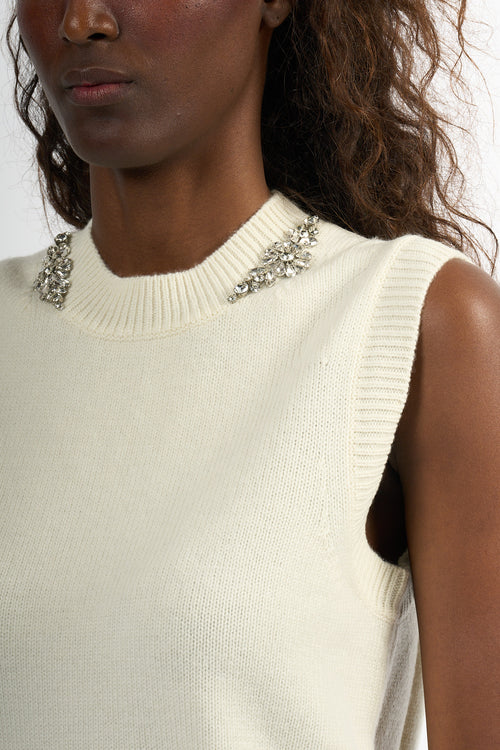 Semicouture Gilet Alienor Bianco Donna