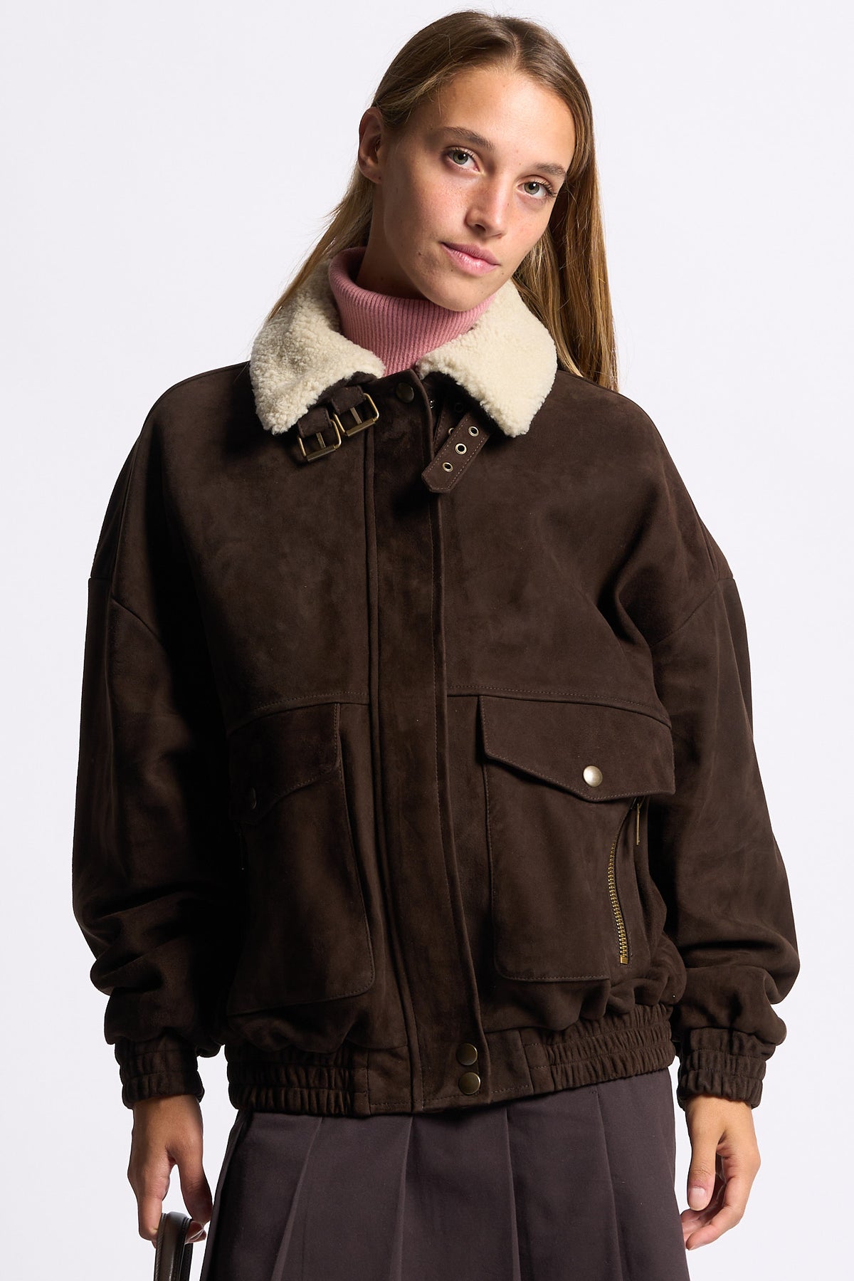 Semicouture Giubbino Gloria Marrone Donna-7