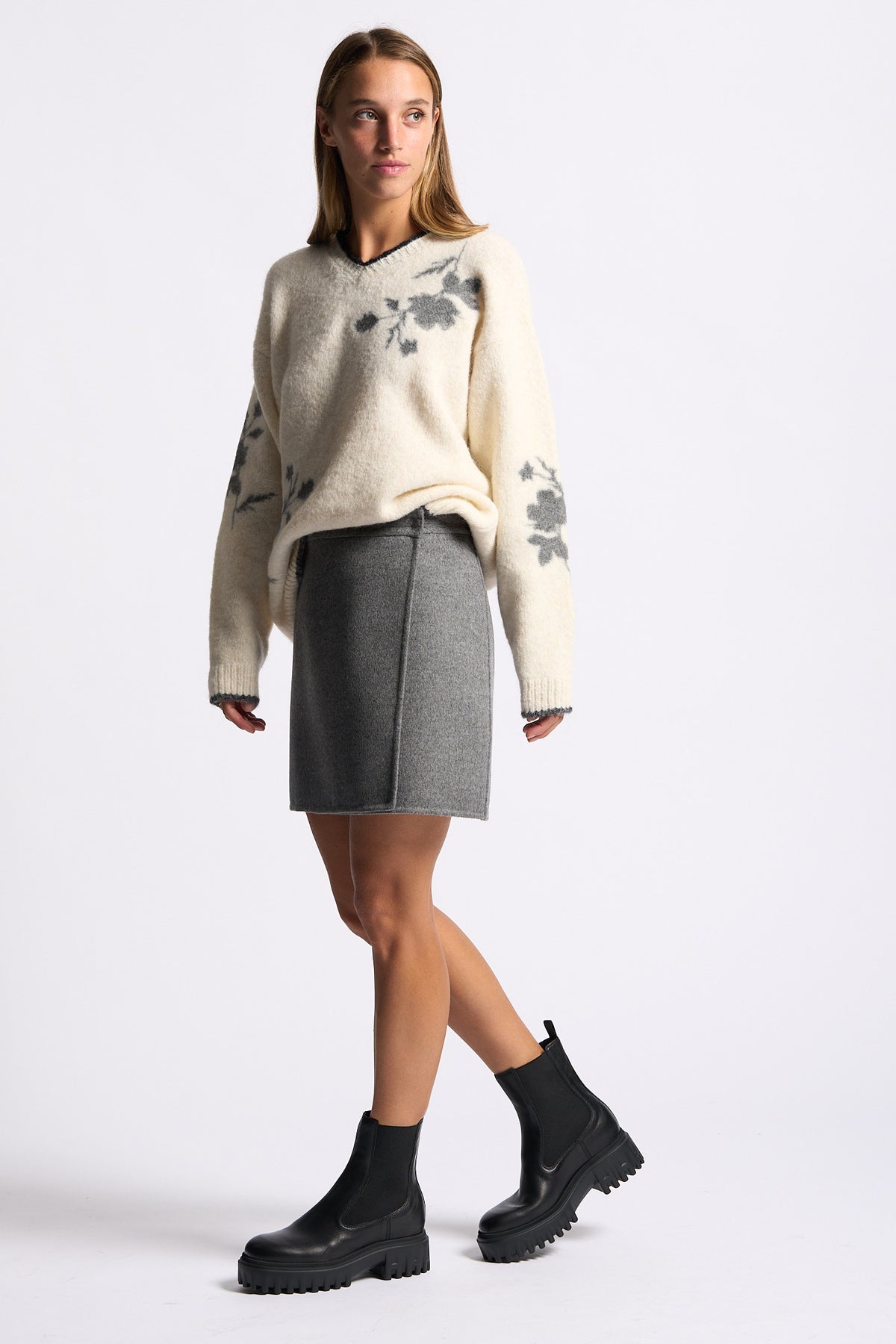 Semicouture Gonna June Grigio melange Donna-5