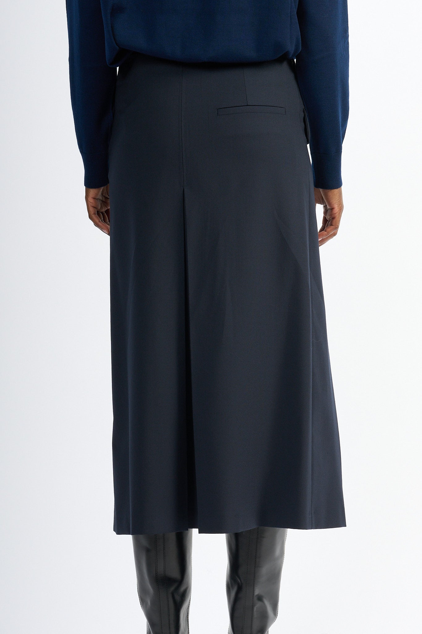 Semicouture Gonna Tracy A Pieghe Blu Donna-5