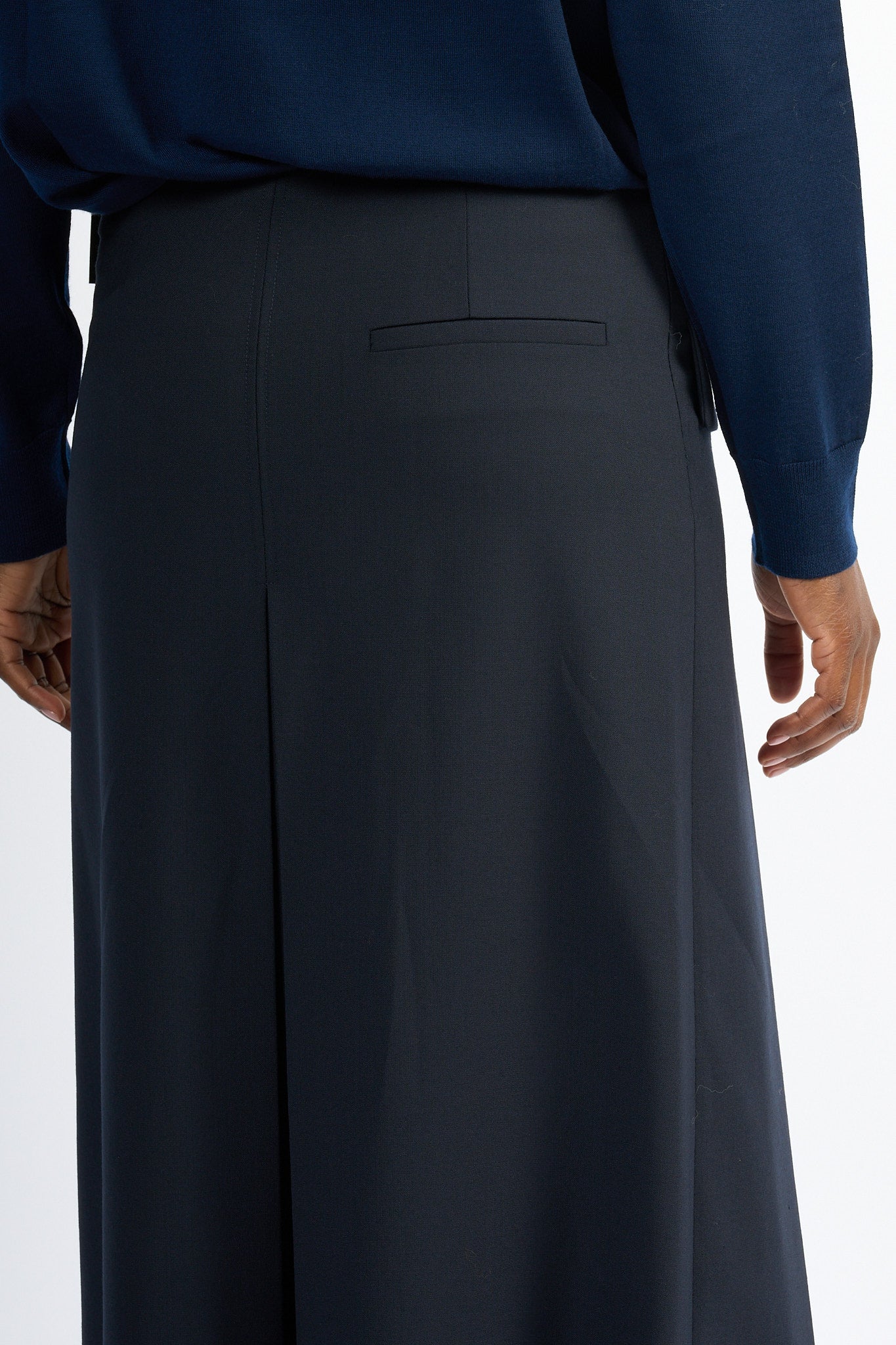 Semicouture Gonna Tracy A Pieghe Blu Donna-7