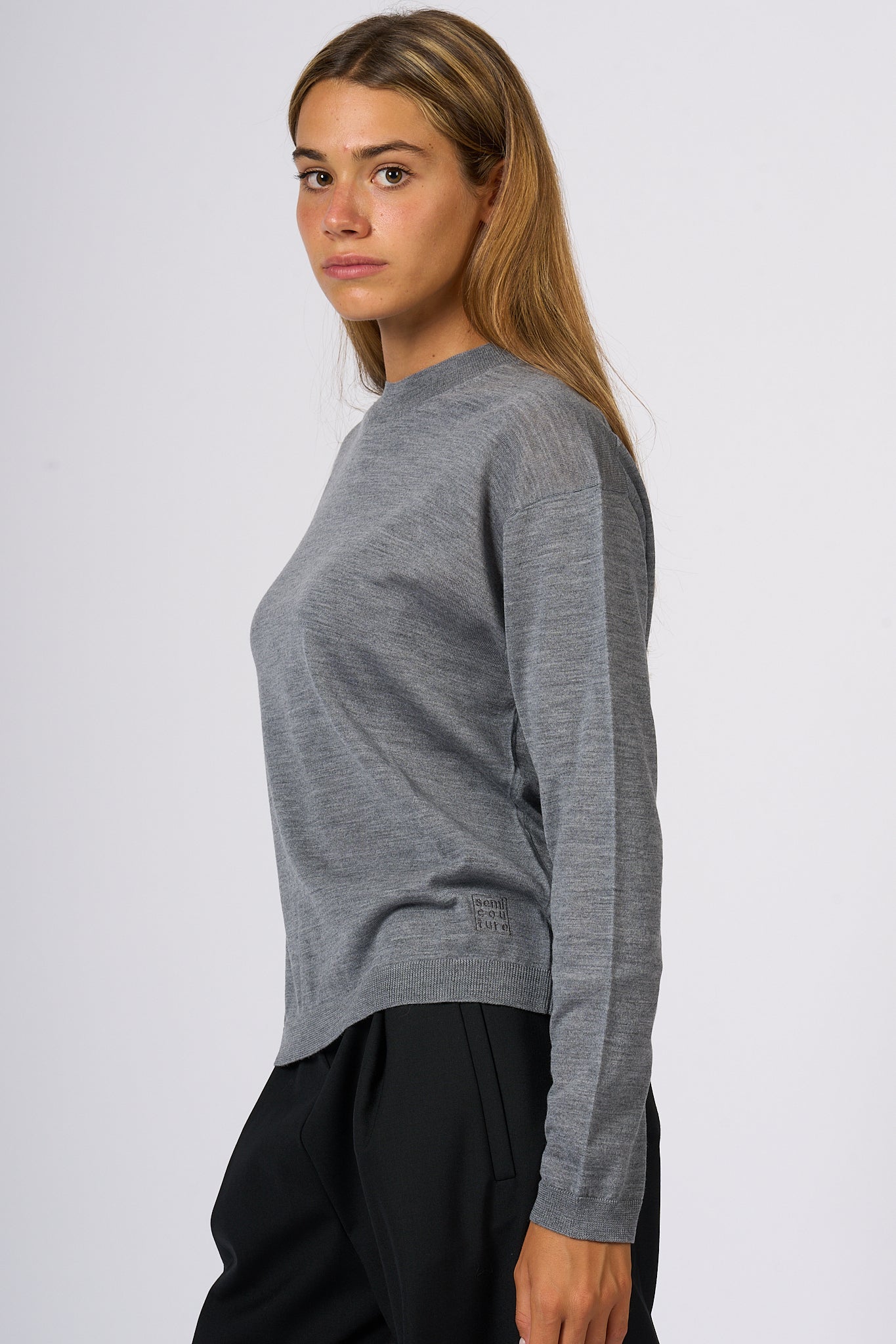 Semicouture Maglia Extra Fine Grigio Donna-4