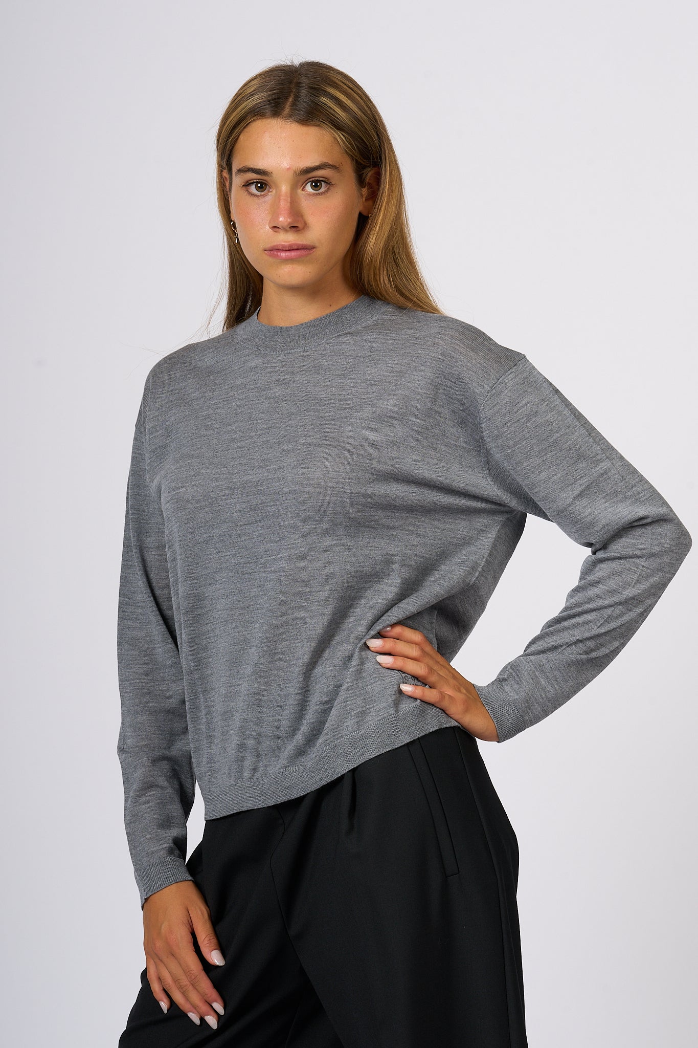 Semicouture Maglia Extra Fine Grigio Donna-5