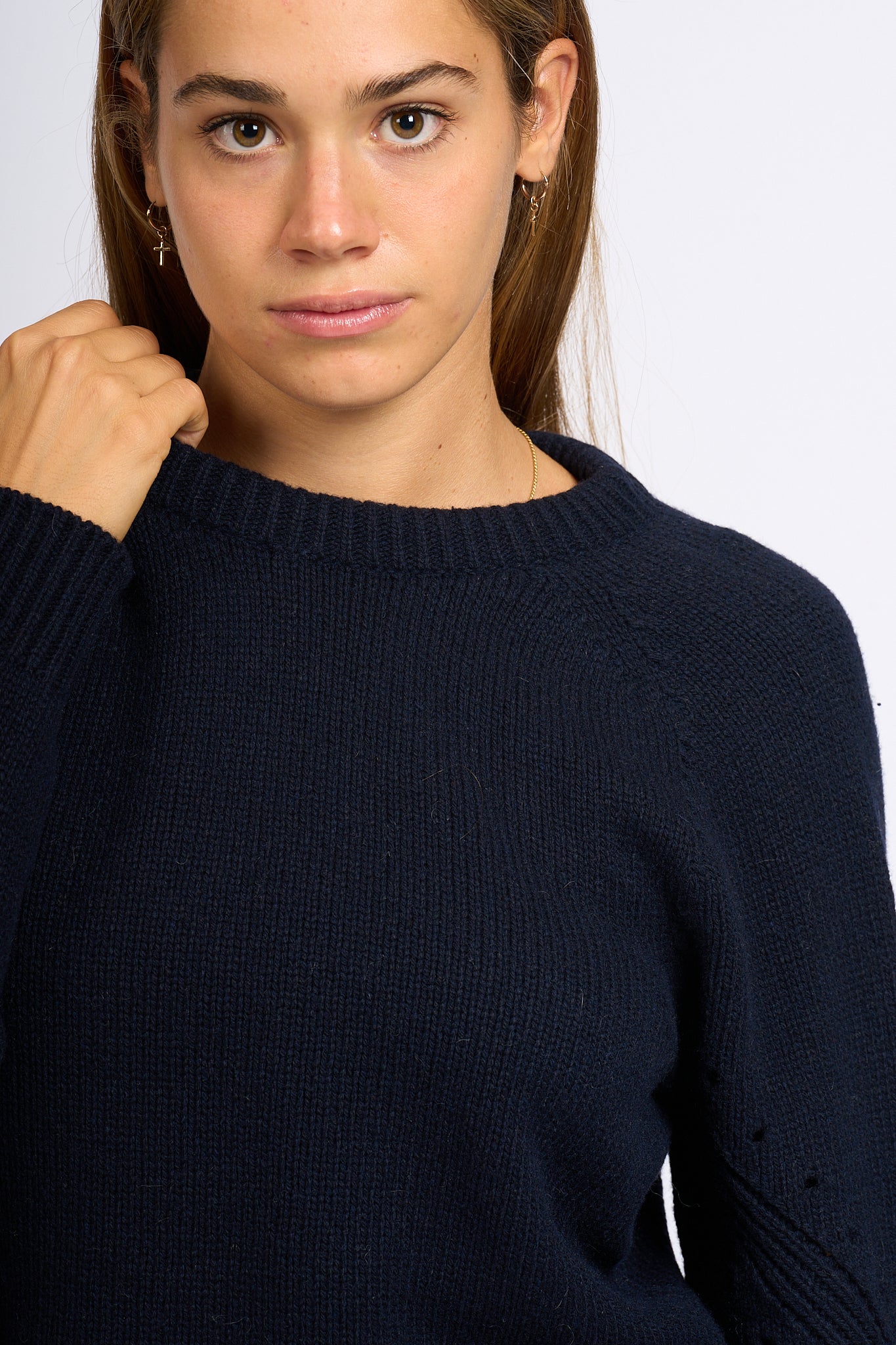 Semicouture Blue Back Neck Sweater Women-8