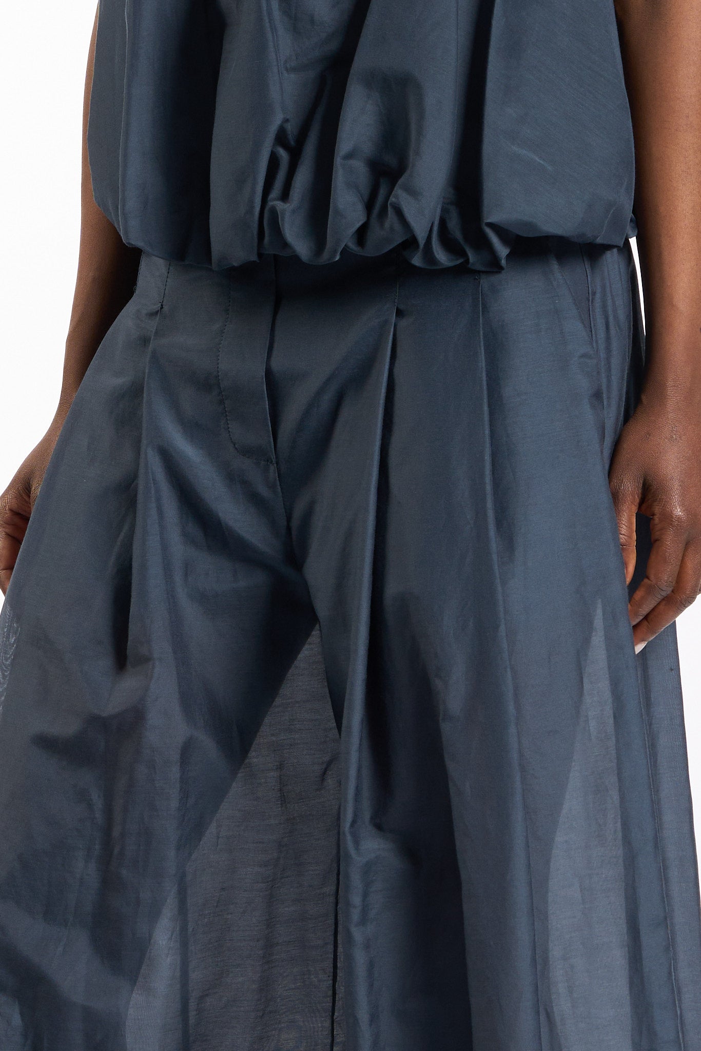Semicouture Pantalone Ampio Debbie Blu Donna-4