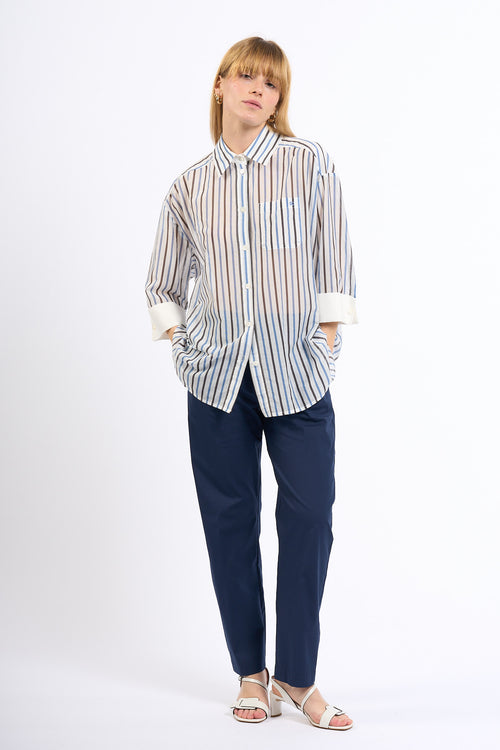 Semicouture Pantalone BUDDY con Elastico Blu Donna