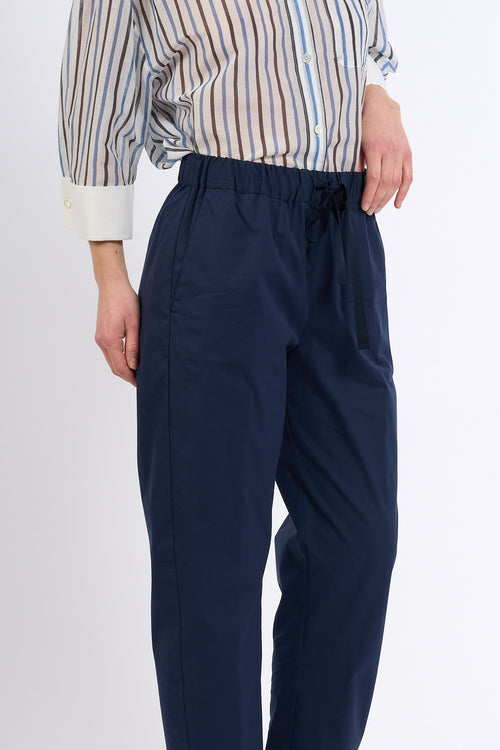 Semicouture Pantalone BUDDY con Elastico Blu Donna-2