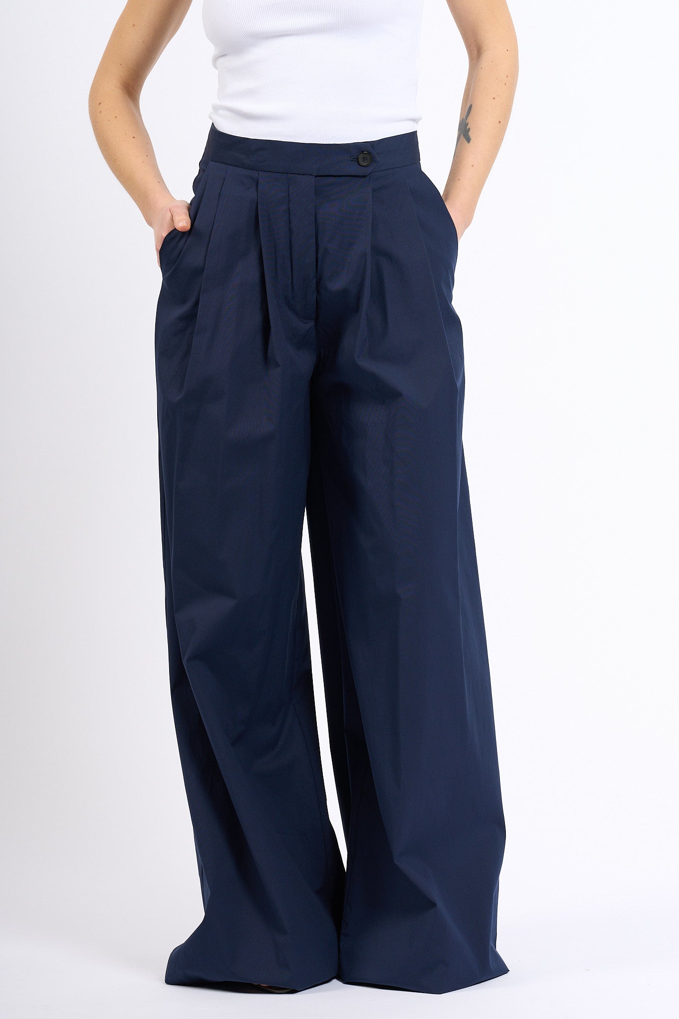 Semicouture Pantalone CAMELIA Ampio Blu Donna-2