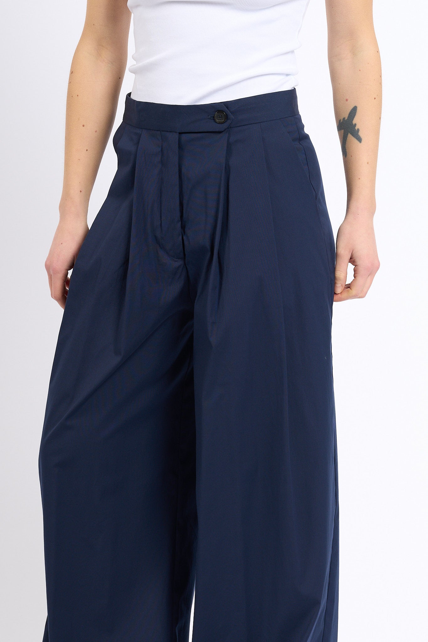 Semicouture Pantalone CAMELIA Ampio Blu Donna-6