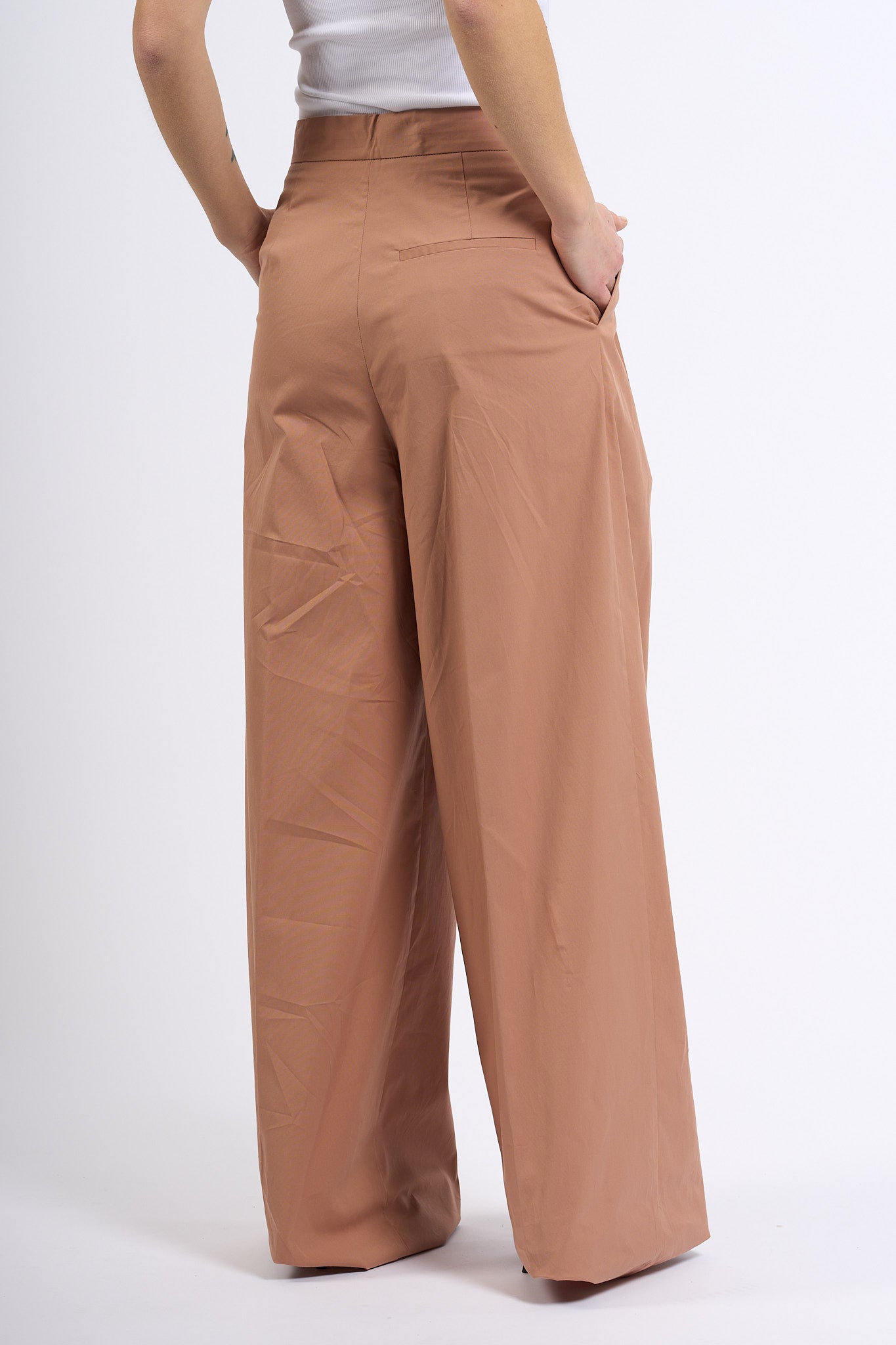 Semicouture Pantalone CAMELIA Ampio Rosa Donna-4