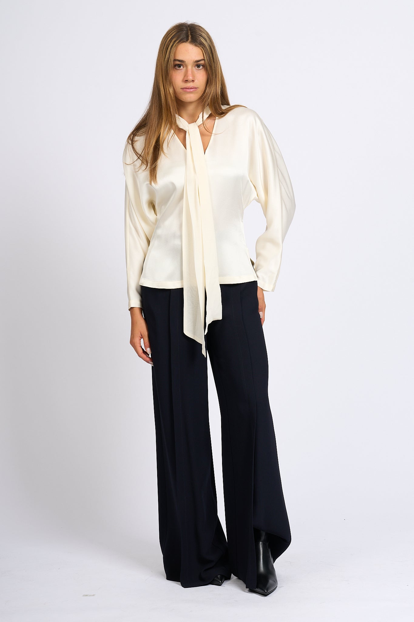 Semicouture Blue Crepe Pants Women-2