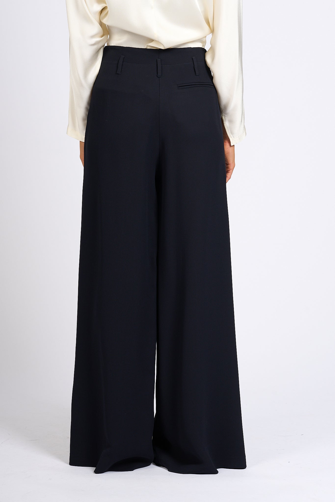 Semicouture Blue Crepe Pants Women-5