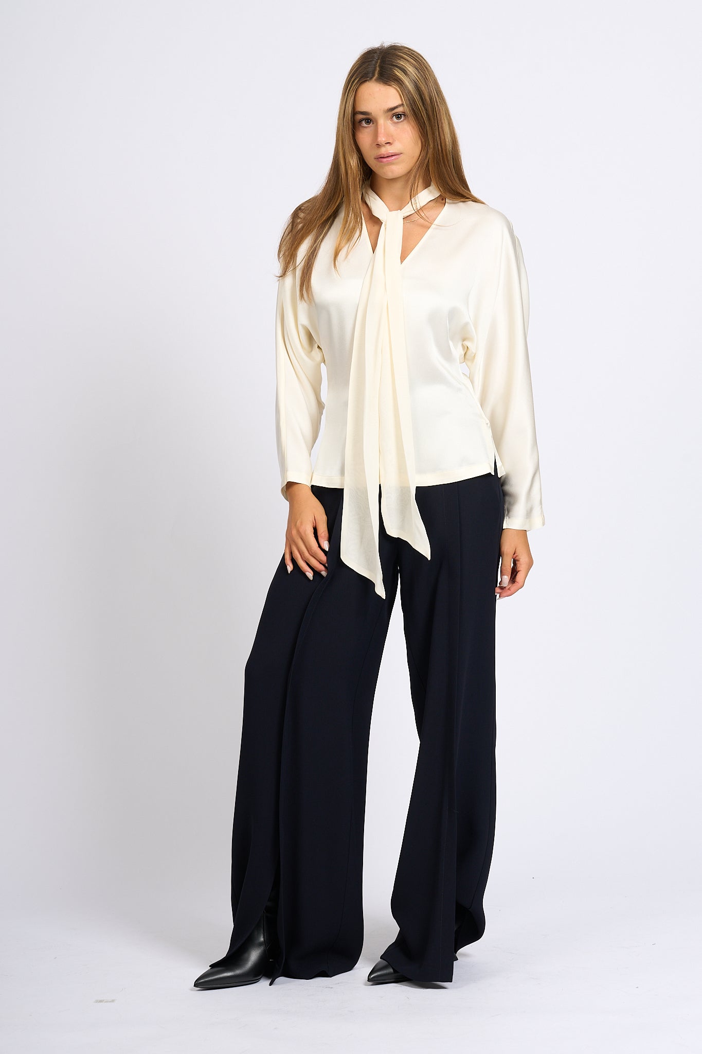 Semicouture Blue Crepe Pants Women-8