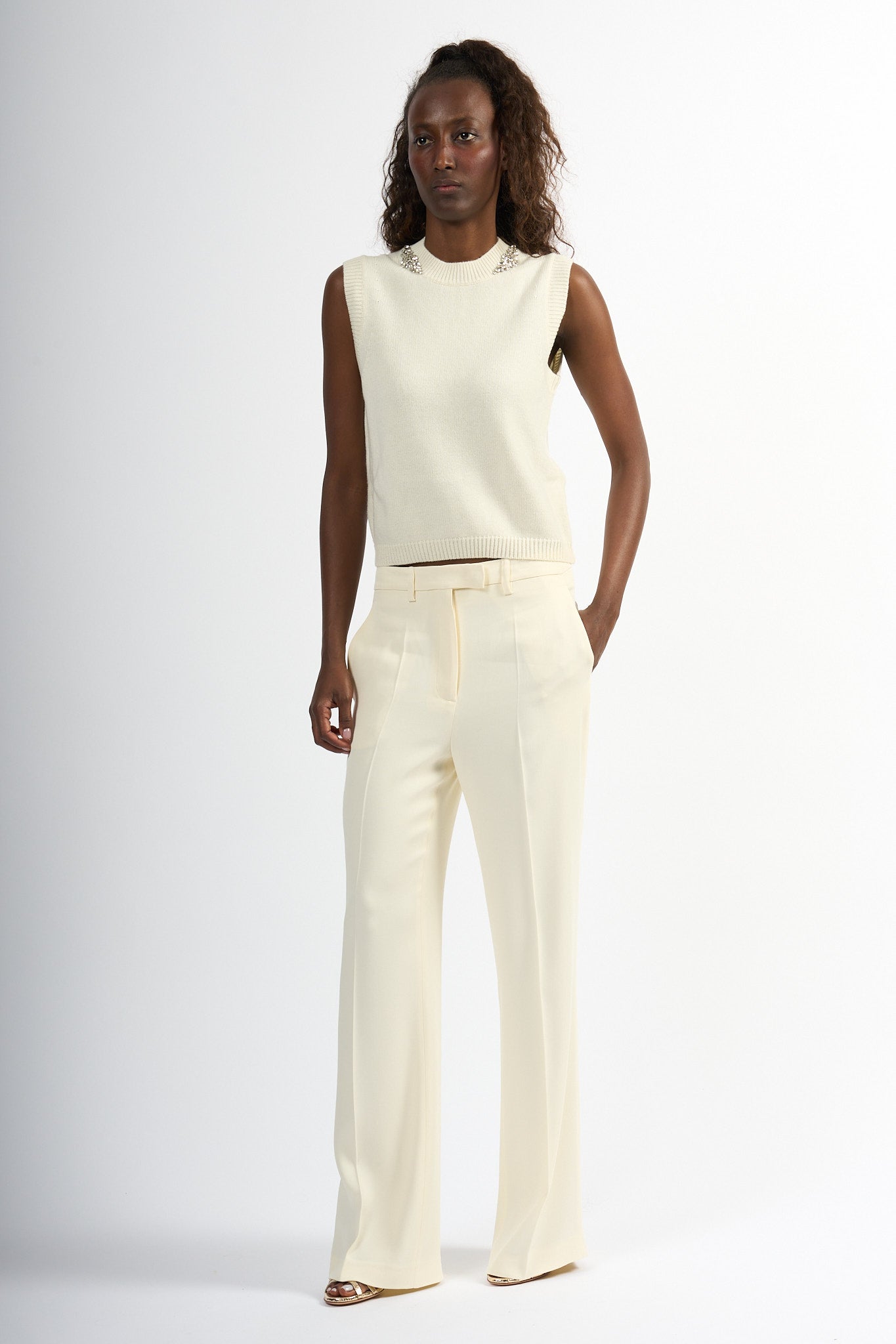 Semicouture Pantalone Daisy Avorio Donna-6