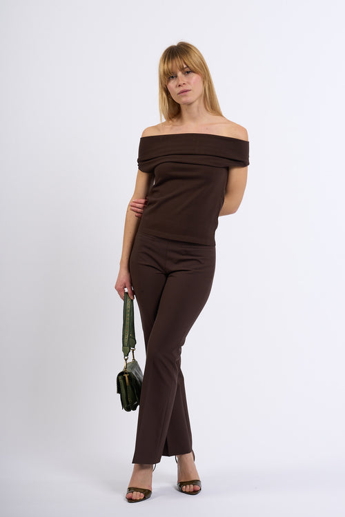 Semicouture Pantalone ESTEFANIA Trombetta Cacao Donna