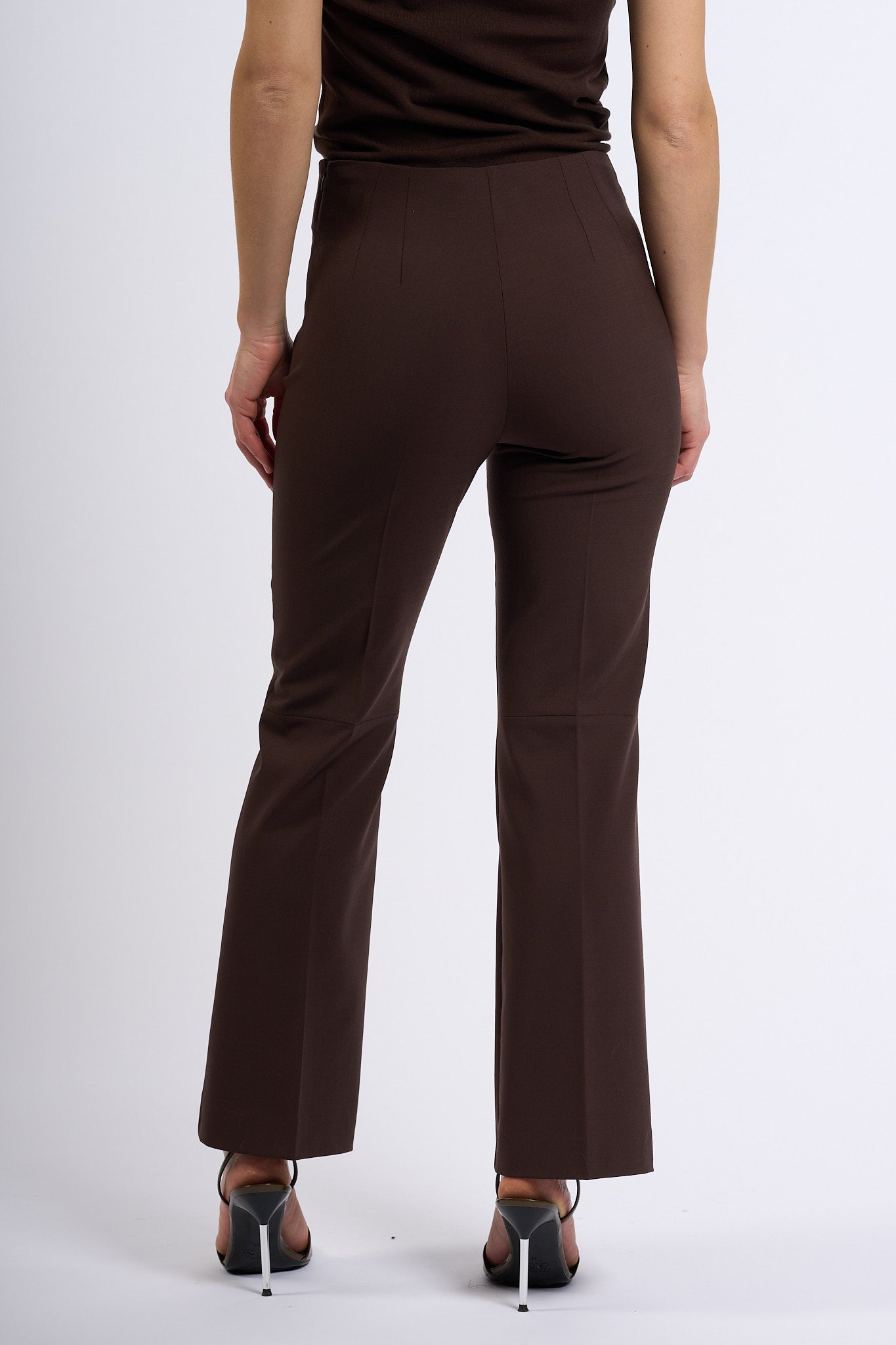 Semicouture Pantalone ESTEFANIA Trombetta Cacao Donna-4