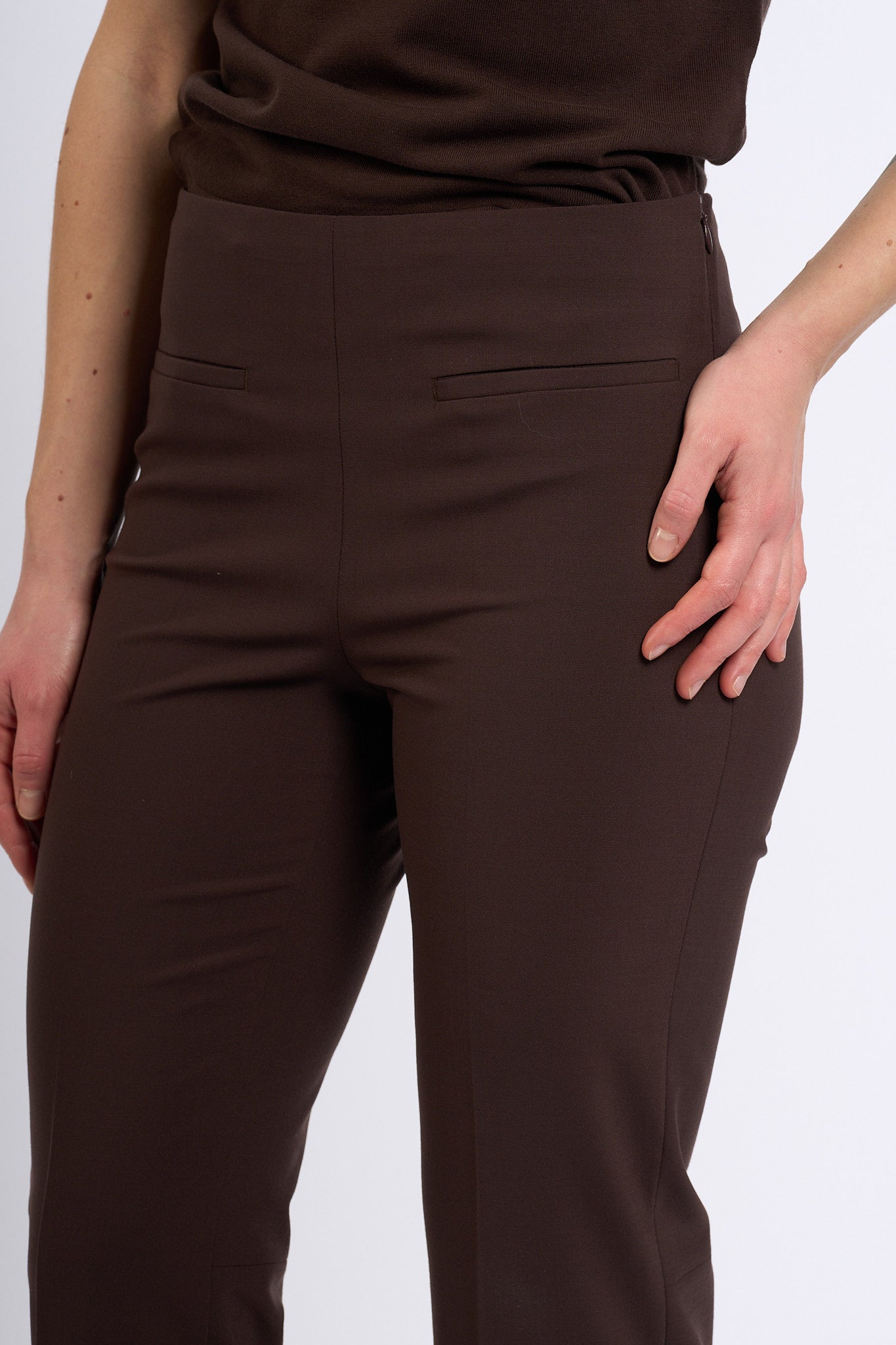 Semicouture Pantalone ESTEFANIA Trombetta Cacao Donna-5