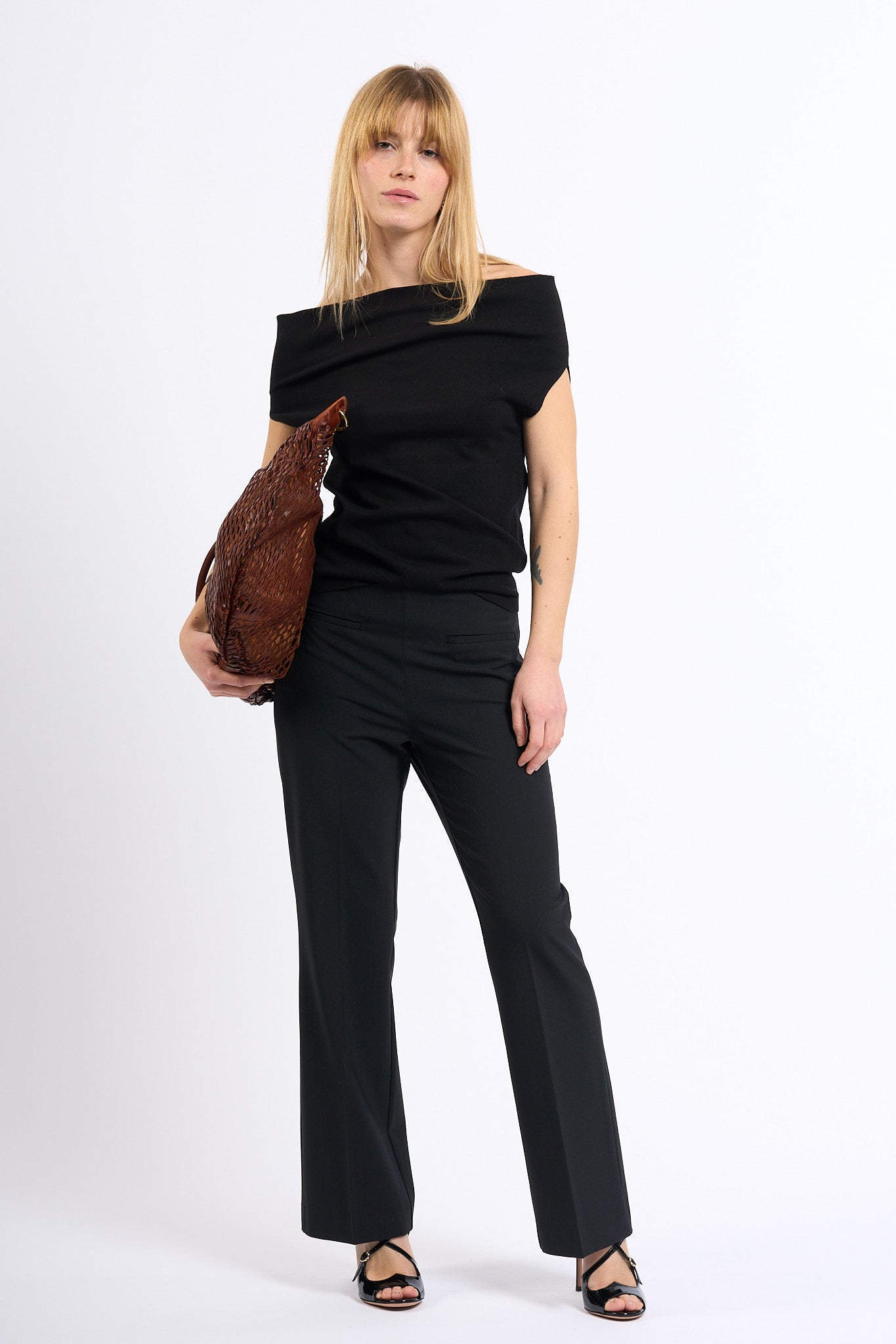 Semicouture Pantalone ESTEFANIA Trombetta Nero Donna-2