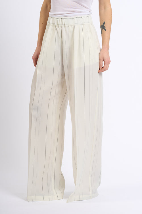 Semicouture Pantalone JHONNY Viscosa Bianco/Nero Donna-2