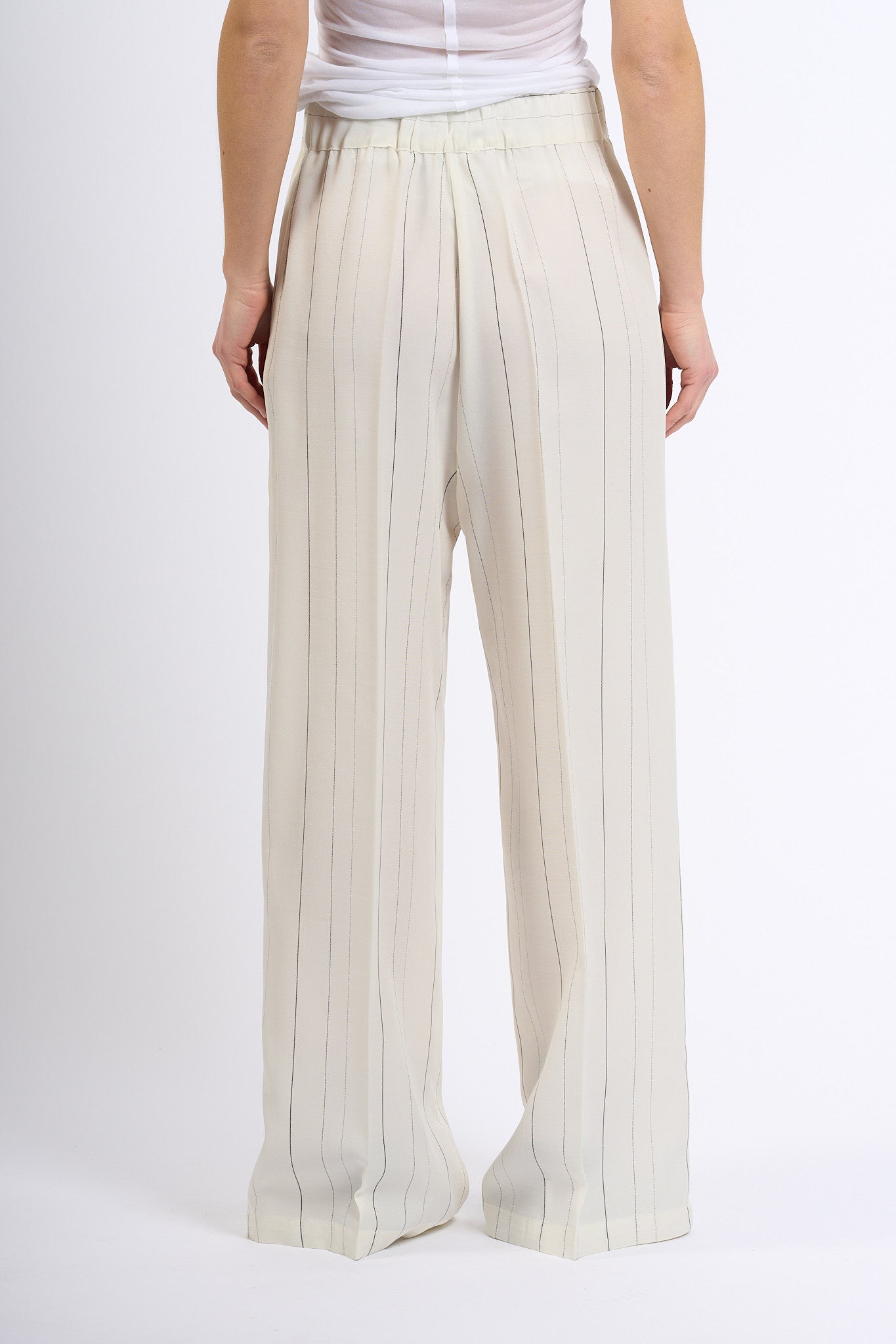 Semicouture Pantalone JHONNY Viscosa Bianco/Nero Donna-5