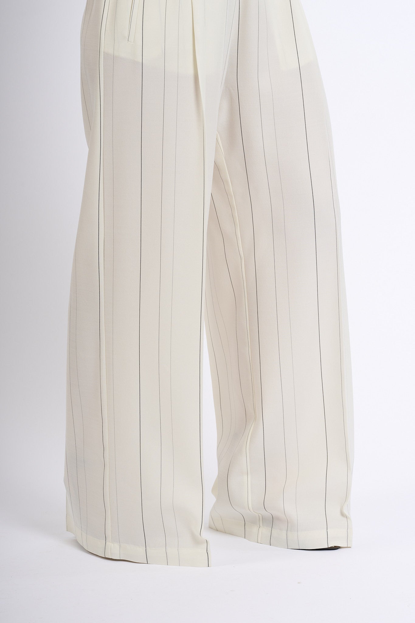 Semicouture Pantalone JHONNY Viscosa Bianco/Nero Donna-7