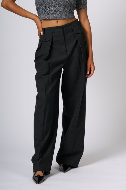 Semicouture Pantaloni Lana Antracite Donna