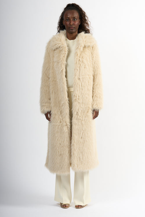 Semicouture Pelliccia Ariana Lunga Bianco Donna-2
