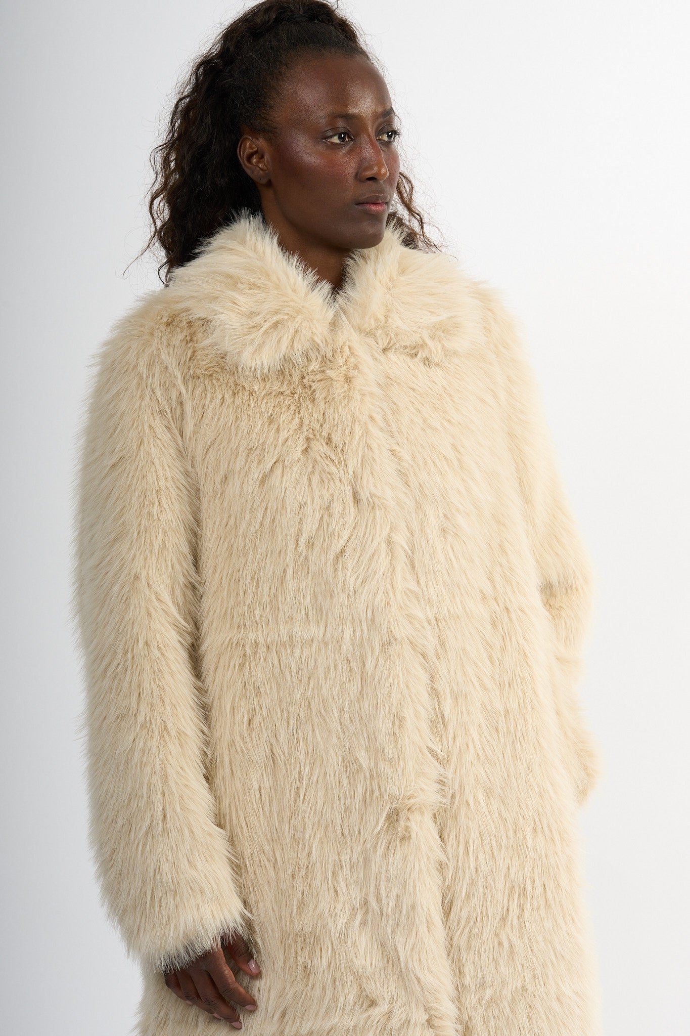 Semicouture Pelliccia Ariana Lunga Bianco Donna-6