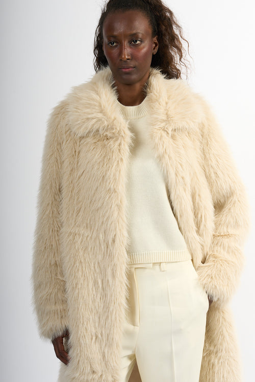 Semicouture Pelliccia Ariana Lunga Bianco Donna