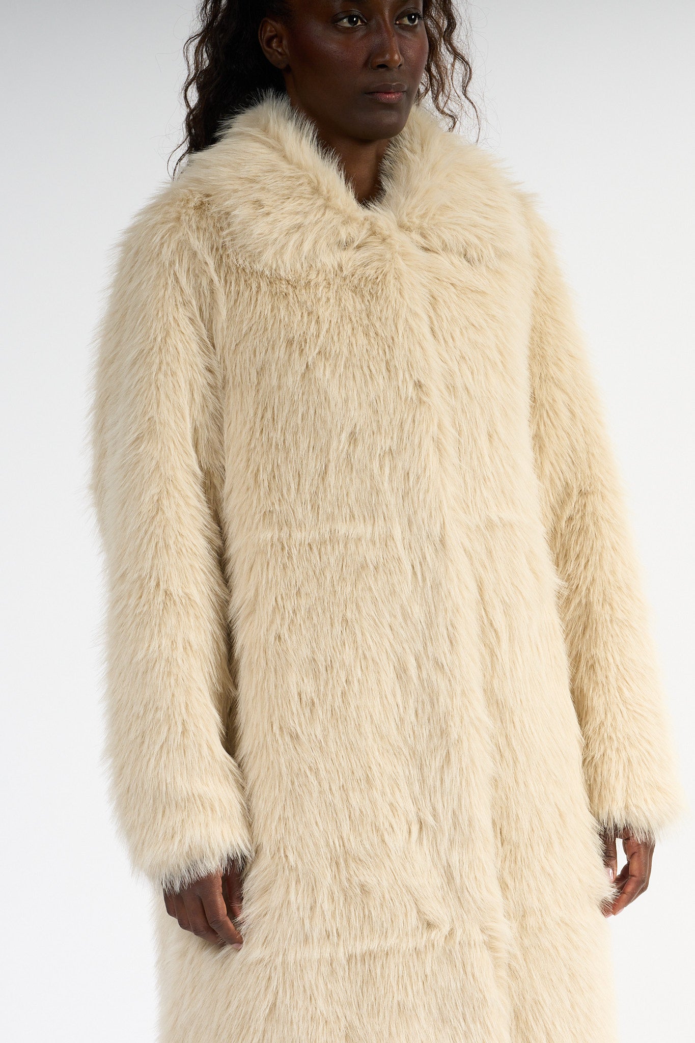 Semicouture Pelliccia Ariana Lunga Bianco Donna-5