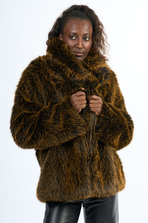 Semicouture Pelliccia Carol Ecologica Marrone Donna