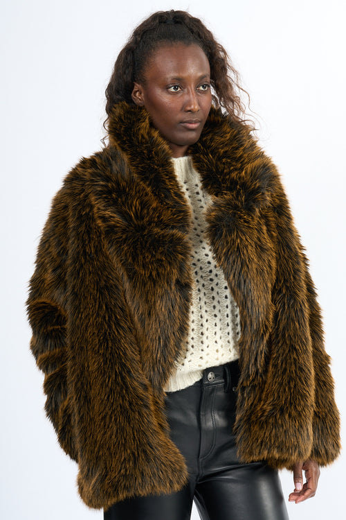 Semicouture Pelliccia Carol Ecologica Marrone Donna-2