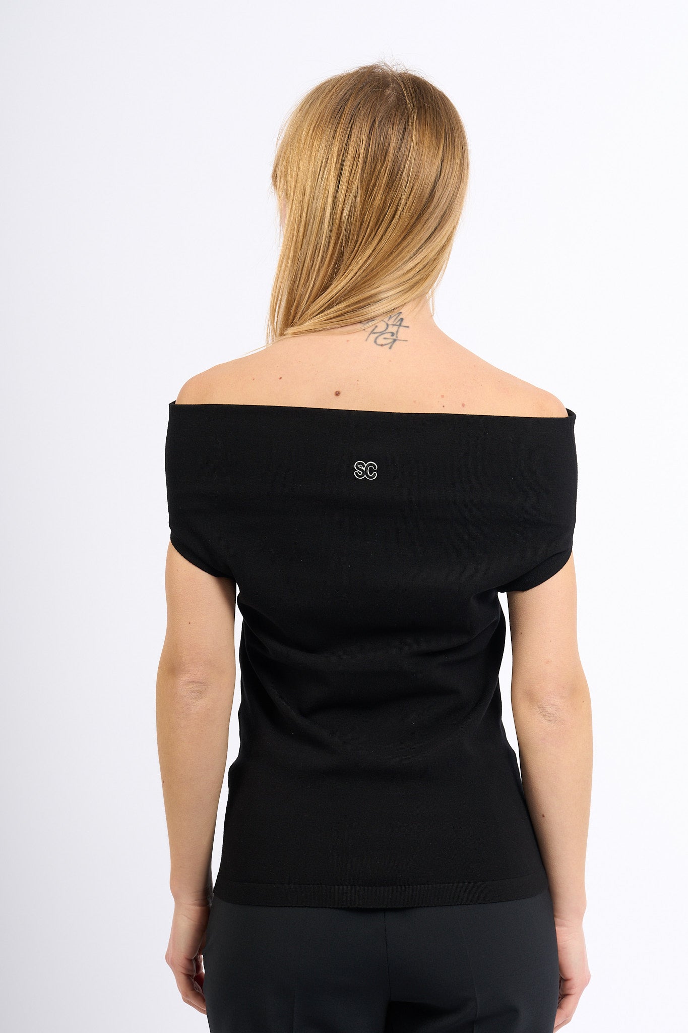 Semicouture Top ANGELS In Maglia Nero Donna-5