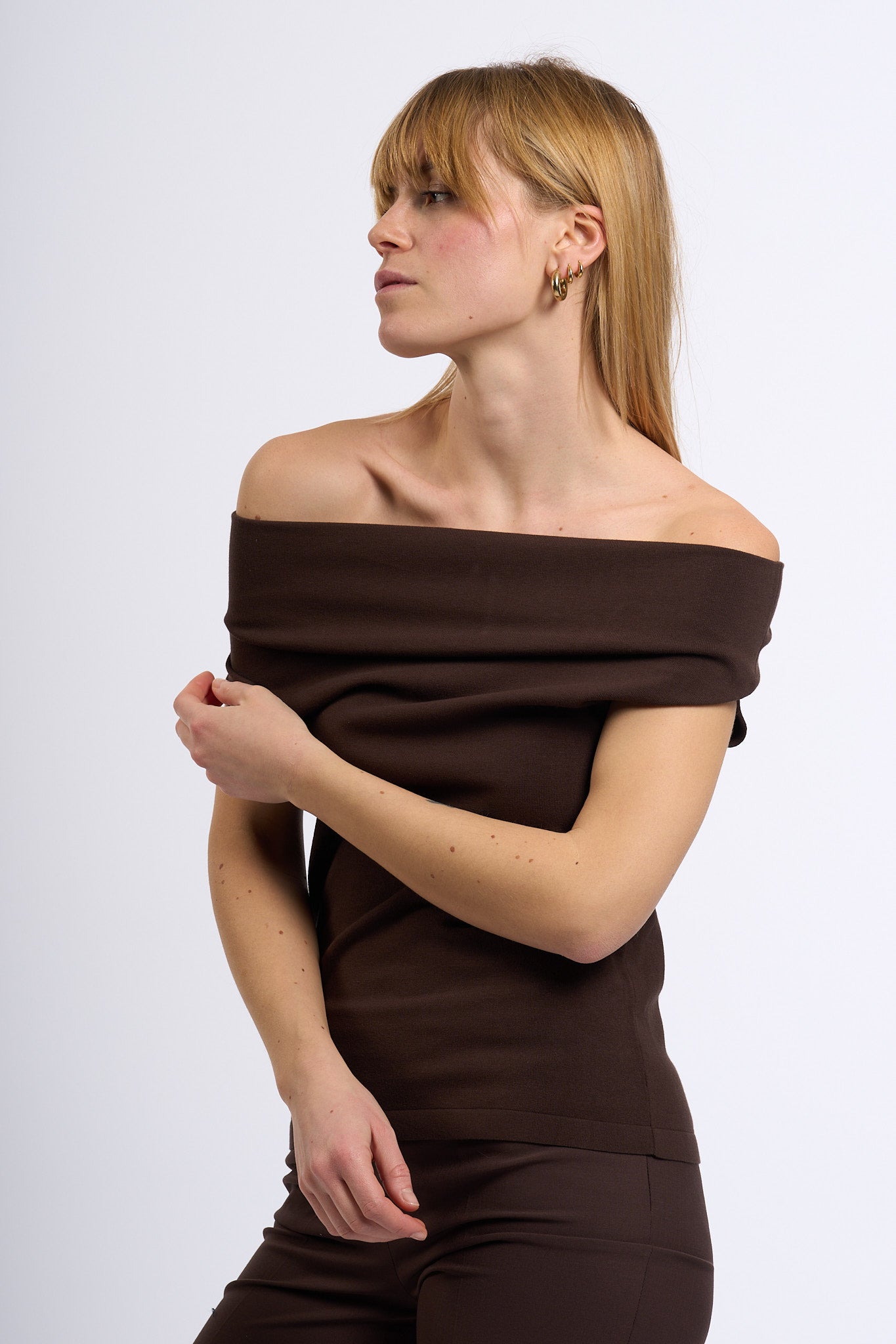 Semicouture Top ANGELS in Maglia Cacao Donna-5