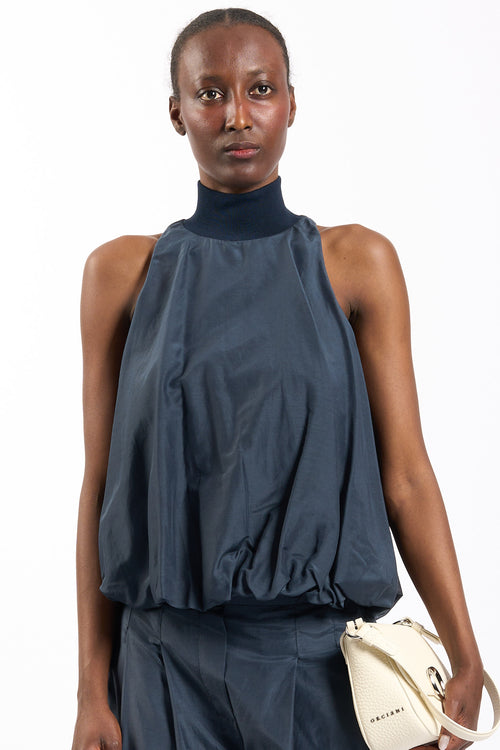 Semicouture Top Noelle Arricciato Blu Donna