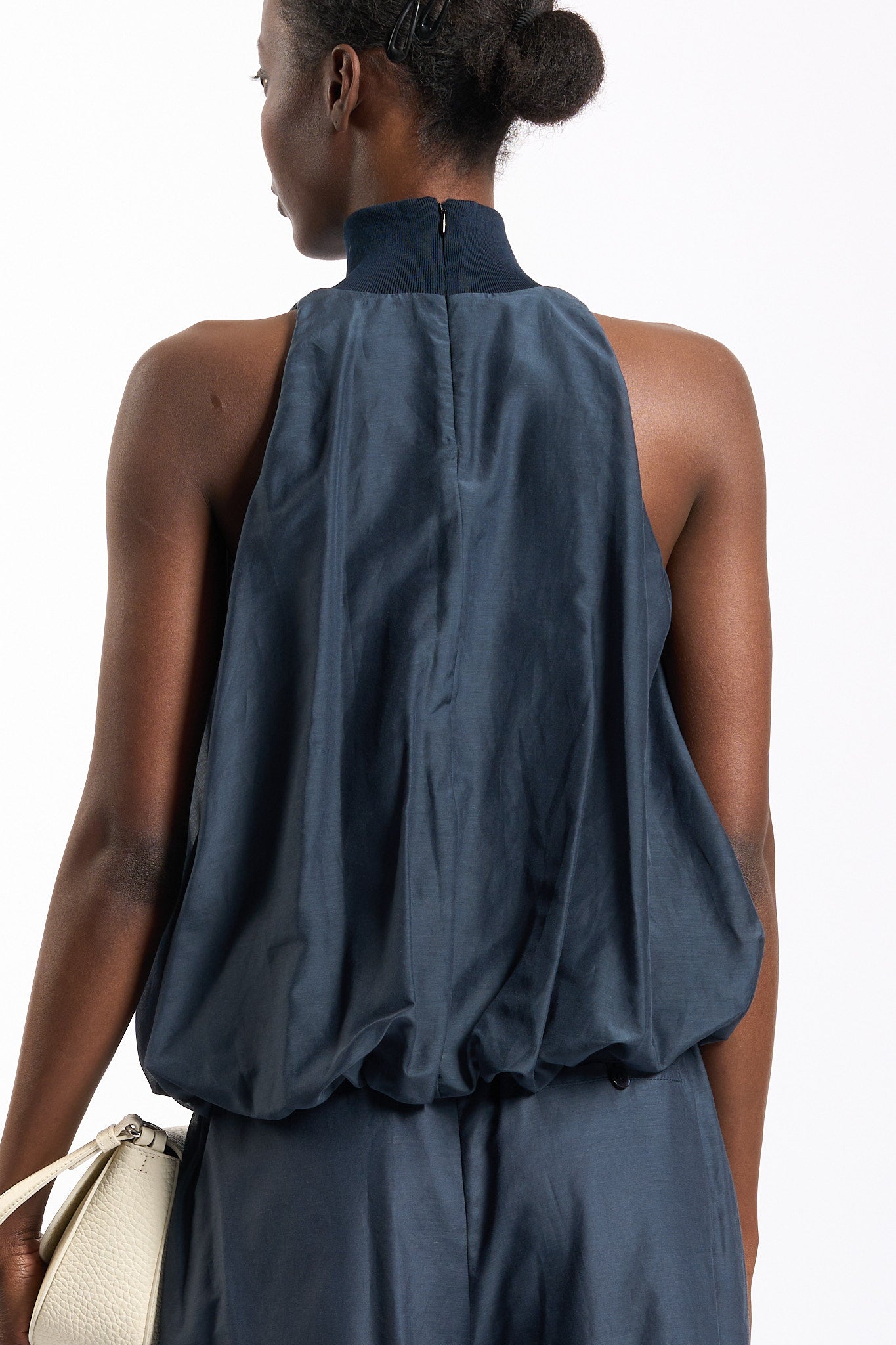 Semicouture Top Noelle Arricciato Blu Donna-4